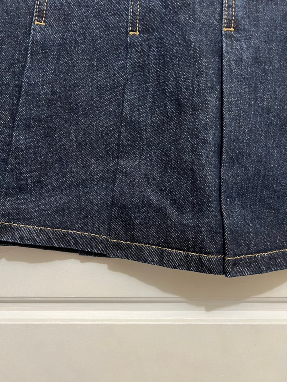 Levi's Dark Blue Paneled Denim Mini Skirt - Picture 8 of 9